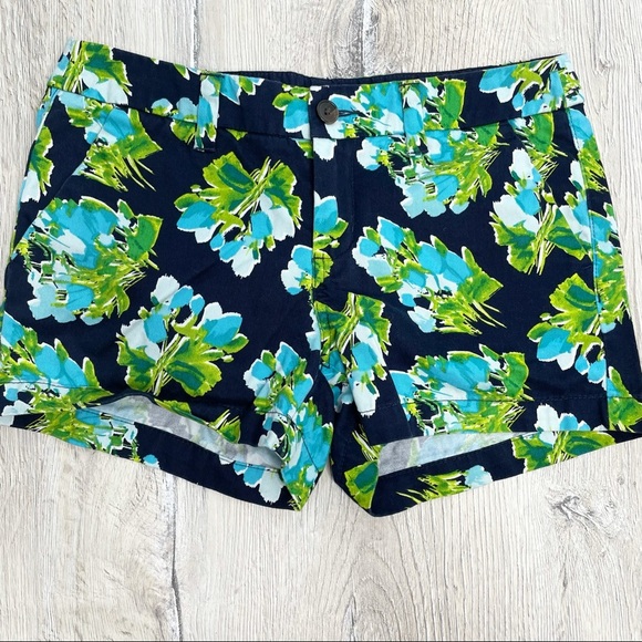 Merona Navy Blue Floral Shorts Sz 2 - Picture 1 of 7